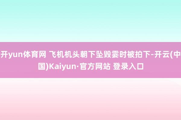 开yun体育网 飞机机头朝下坠毁霎时被拍下-开云(中国)Kaiyun·官方网站 登录入口