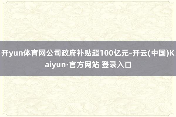 开yun体育网公司政府补贴超100亿元-开云(中国)Kaiyun·官方网站 登录入口