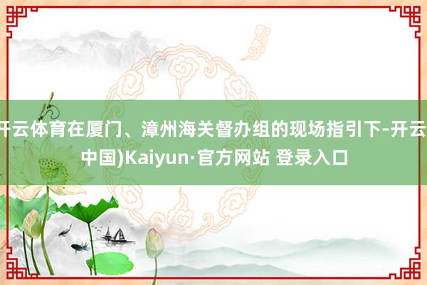 开云体育在厦门、漳州海关督办组的现场指引下-开云(中国)Kaiyun·官方网站 登录入口